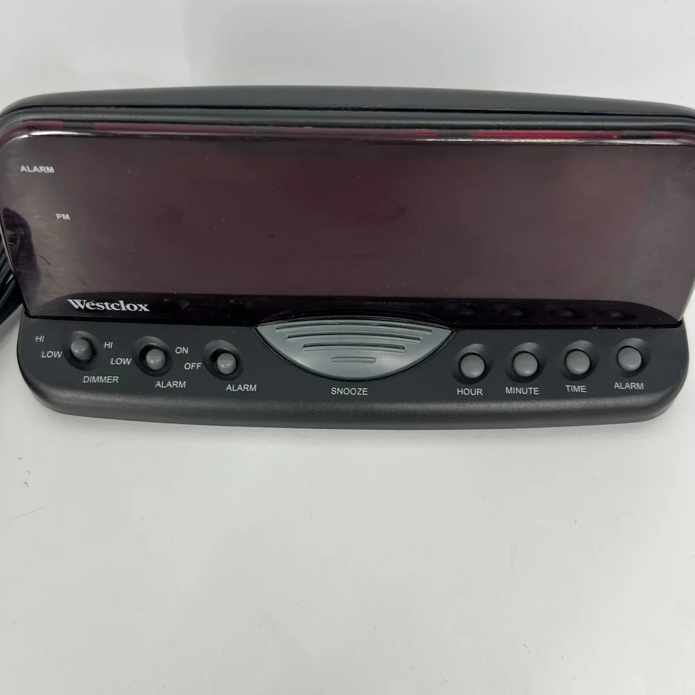 Westclox Large Digital Display Alarm Clock Electric Model # 22717 Black Vintage‎